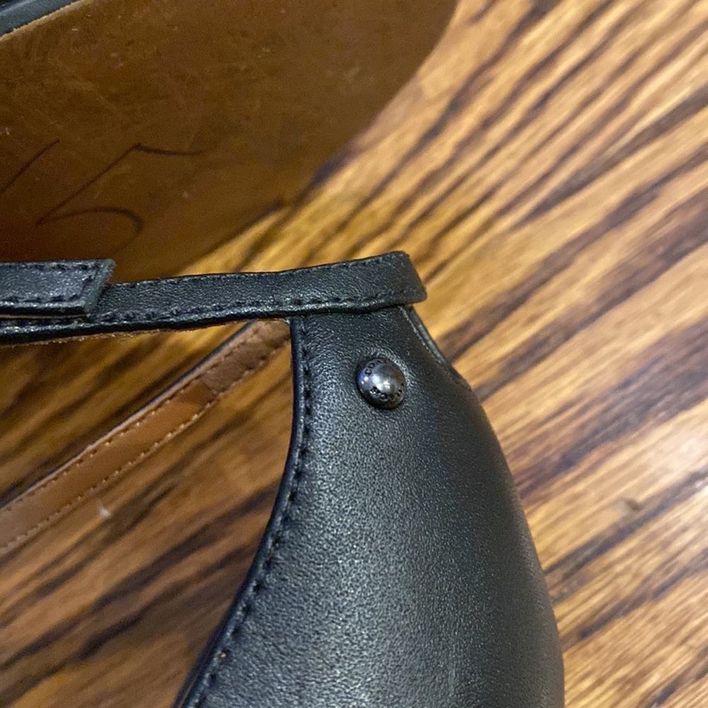 Coach Women’s 9 Black Heel Sandals Ankle Strap Faux Leather - Picture 5 of 7